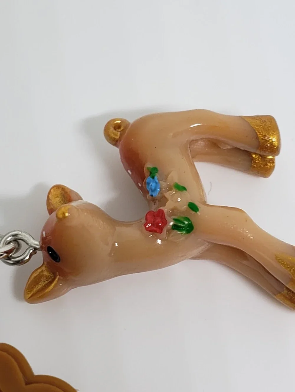 Handmade Reindeer Silicone Focal Beaded Keychain